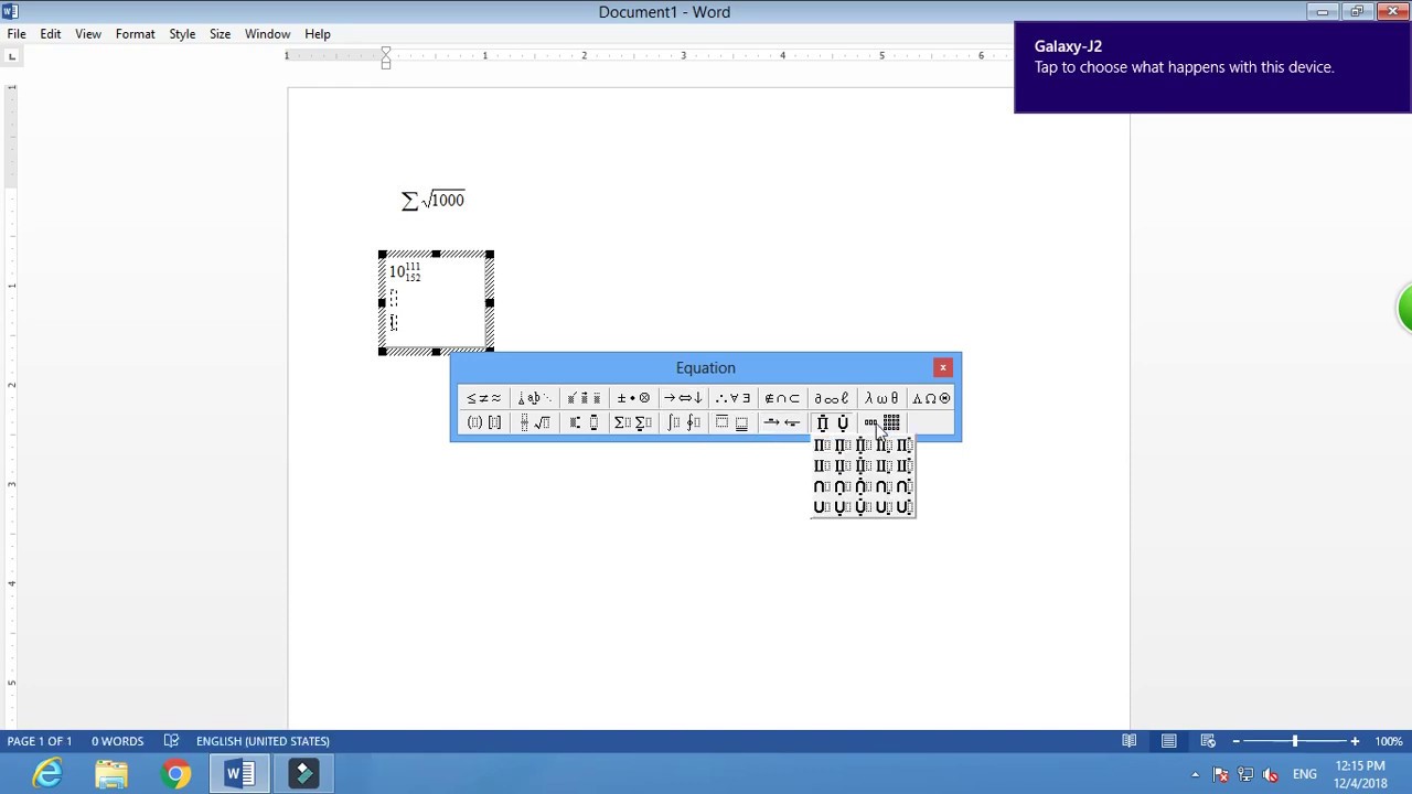 creating keyboard shortcut for word mac insert equation